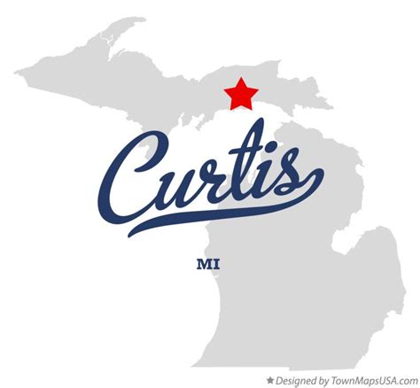 Map Of Curtis Mackinac County Mi Michigan