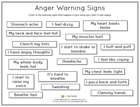 Anger Warning Signs
