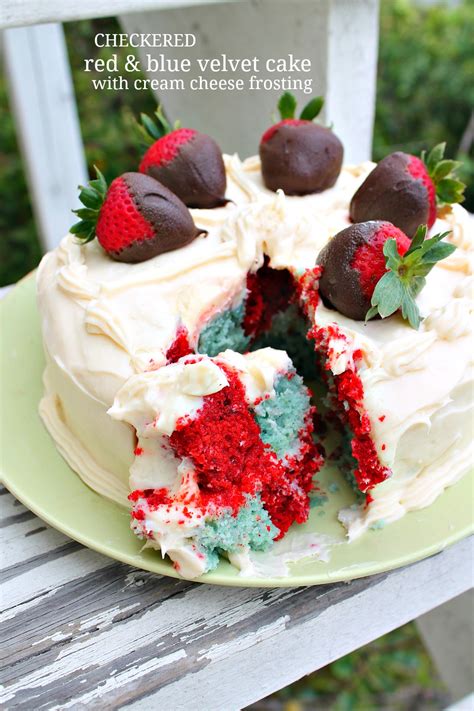 The icing on the cake (heh) is that i reserved some of the beet juice to tint the cream cheese icing on the cake. Checkered Red & Blue Velvet Cake with Cream Cheese Frosting - Wallflour Girl