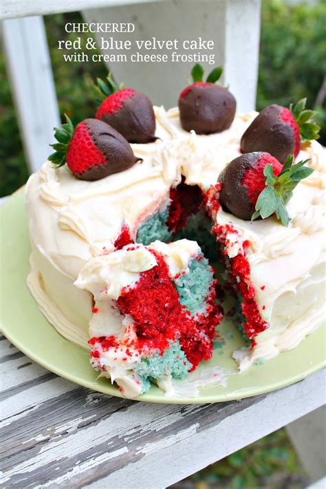 Fill and frost with ermine frosting or cream cheese frosting. Checkered Red & Blue Velvet Cake with Cream Cheese ...