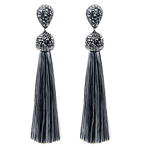 lovbeafas brand tassel earrings women fashion jewelry bohemian drop dangle long earrings silk