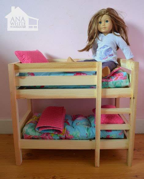 ana white doll bunk beds for american girl doll and 18 doll diy projects