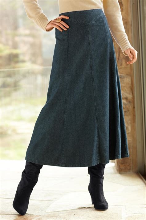 16 Best Long Denim Skirts To Wear With Boots Images On Pinterest