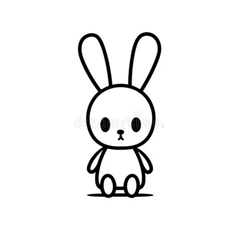 Bunny Hand Drawn Illustration Bunny Vector Doodle Style Cartoon