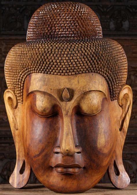 Sold Wooden Large Buddha Face Wall Hanging 40 102bw13 Hindu Gods