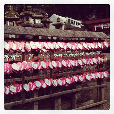 Lovers Wishes At Japanese Shrine In Nara