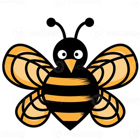 Yellow And Black Cute Cartoon Bee Element 9336388 Png