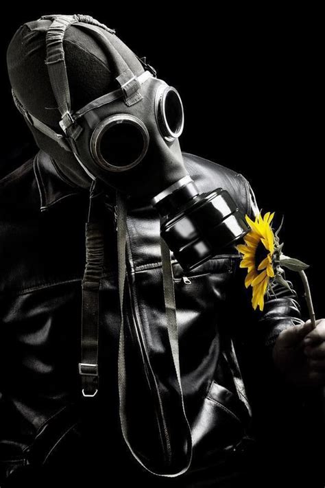Mask And Sunflower Gas Mask Art Gas Mask Tattoo