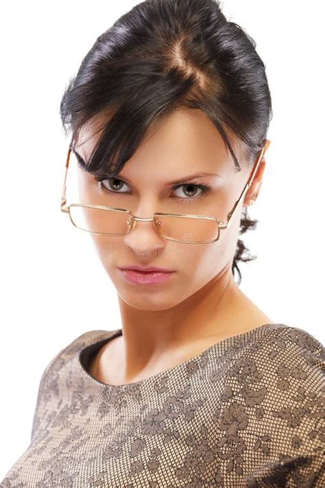 Beautiful Brunette In Glasses Stock Image Image Of Attractive Glamour 16001881