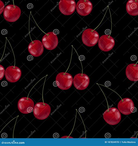 Seamless Pattern With The Image Of Berries Drawn In Watercolor Style