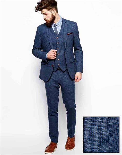21% off mens patchwork long sleeve sweatshirts drawstring multi pocket jogger pants sport suits 0 review cod. Image 1 of ASOS Skinny Fit Suit in Blue Dogstooth | Skinny ...