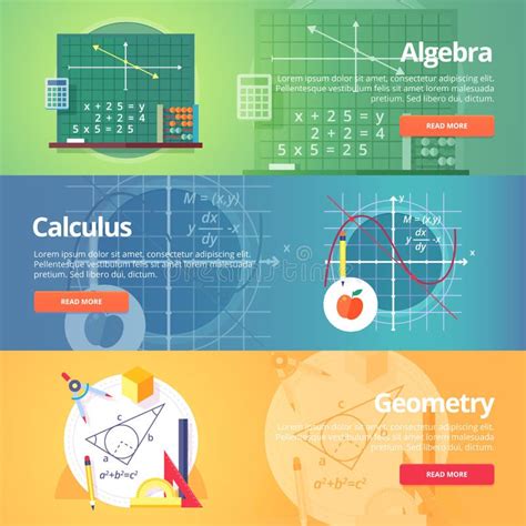 Mathematical Science Algebra Calculus Geometry Stock Vector