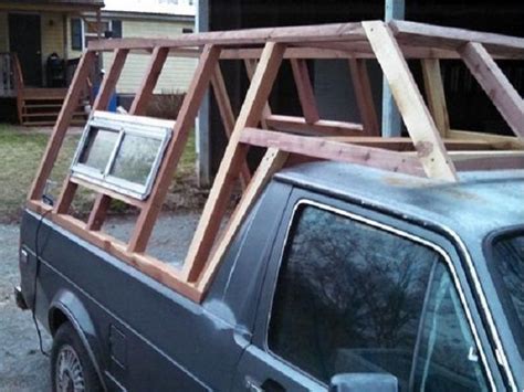 Framework for side wall with corner braces. DIY Camper Shell: 6 Types & Features Explained (Low Budget)