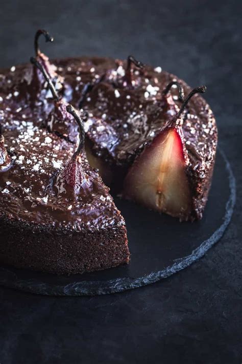 Spiced Red Wine Pear Chocolate Cake Waves In The Kitchen