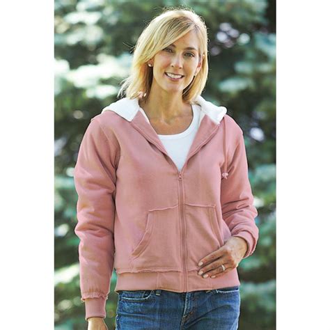 Women ladies zipper tops hoodie hooded sweatshirt coat jacket casual slim jumper. Women's Guide Gear® Sherpa - lined Full - zip Hoodie ...