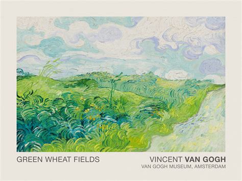Green Wheat Fields Museum Vintage Lush Landscape Vincent Van Gogh