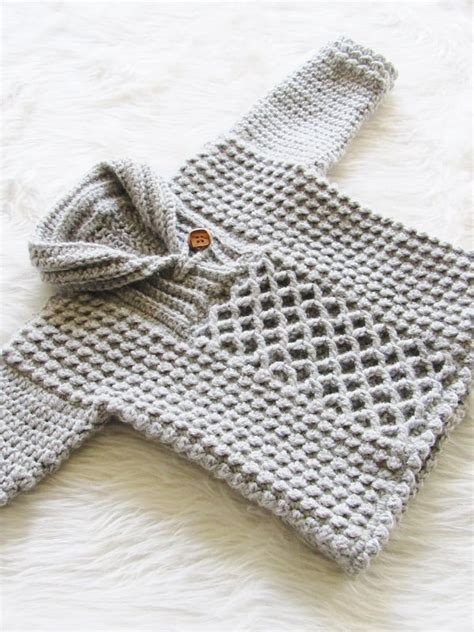 Textured Crochet Baby Boy Sweater Crochet Dreamz