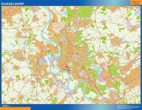 Dusseldorf Wall Map Vector World Maps