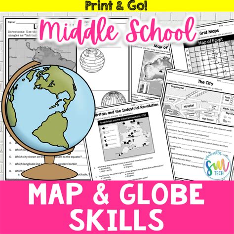 Map Skills Packet For Middle School Students — Sarah Miller Tech
