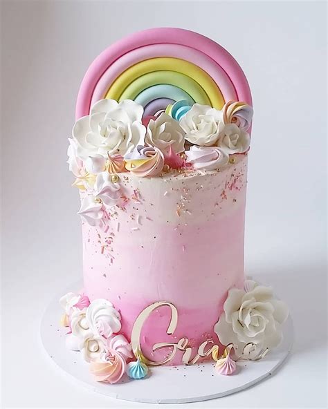One By One Cakes On Instagram 🌹 Rainbow Birthday Cake Pastel