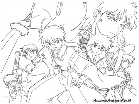 Download Mewarnai Gambar Inuyasha | Mewarnai Gambar