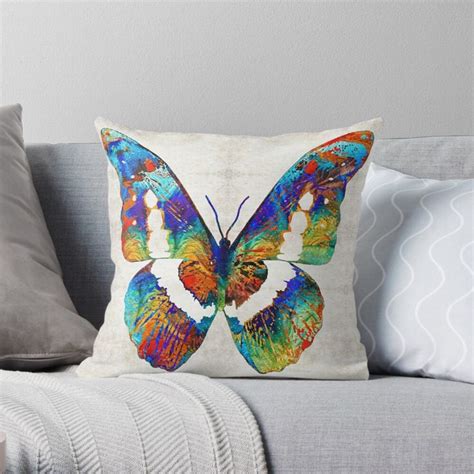 Colorful Butterfly Art By Sharon Cummings Throw Pillow By Sharon