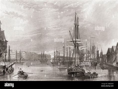 West India Dock London England 19th Century From The History Of
