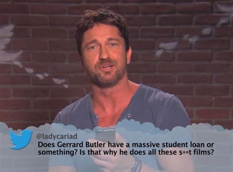 Gerard Butler From Celebrity Mean Tweets From Jimmy Kimmel Live E News