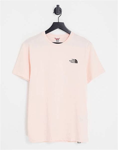 exclusivité asos the north face simple dome t shirt à logo rose pâle asos