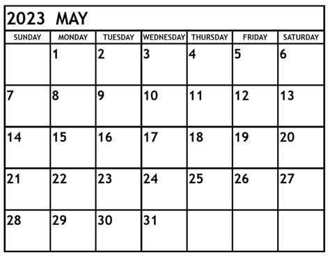 😊 Blank Free May 2023 Calendar Printable 😊 Pdf