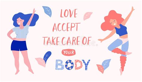 Love Accept Take Care Of Your Body Card Poster Beautiful Wom Stock
