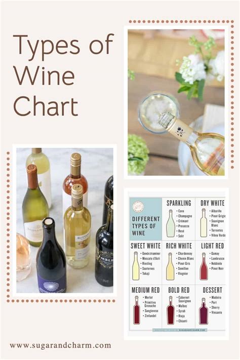 Types Of Wine Chart Red Wine White Wine Sparkling Wine Sugar And Charm