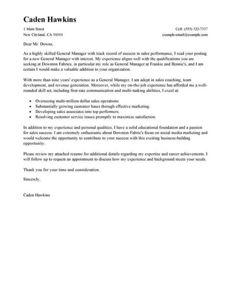 General Cover Letter Examples Sample No Specific Job Pdf Generic For