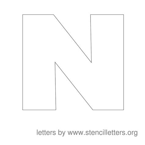Large Stencil Letters Alphabet N In 2021 Letter Stencils Large