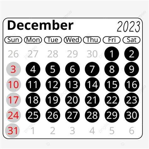 Minimalist Black December 2023 Calendar December 2023 Calendar 2023