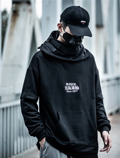 japanese kanji hoodie streetwear pullover urban harajuku heavy etsy