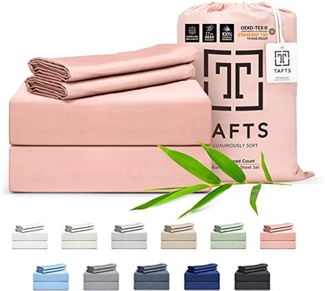 Tafts Bamboo Sheets Queen Size Bed Sheets 5 Piece Set Pure
