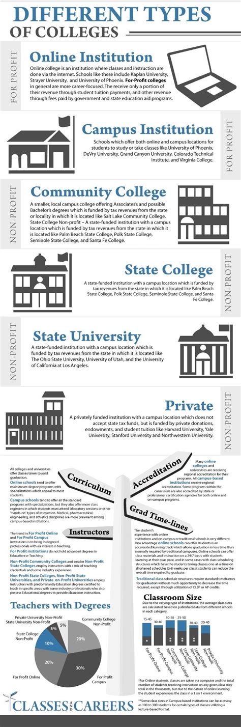 Different Types Of Colleges Infographic E Learning Infographics