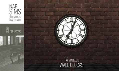 Mod The Sims Vintage Wall Clock By Nafsims Sims 4 Downloads
