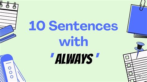 10 Sentences With Always Youtube