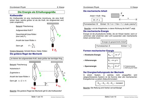 Schulspezifisches curriculum bnt klasse 5 und 6 gymnasium neureut. Die Energie als Erhaltungsgröße