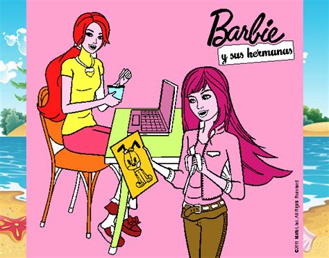 Dibujo De Barbie Y Su Hermana Merendando Pintado Por Sandra En My Xxx Hot Girl