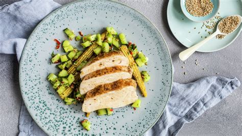Oftere for tilberedning av diett retter brukte kyllingbryst. Grillet kyllingfilet med agurksalat | Oppskrift - MatPrat
