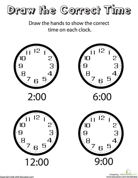 Draw The Time Worksheet