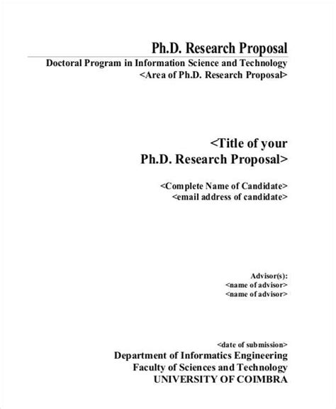 Phd Proposal Template