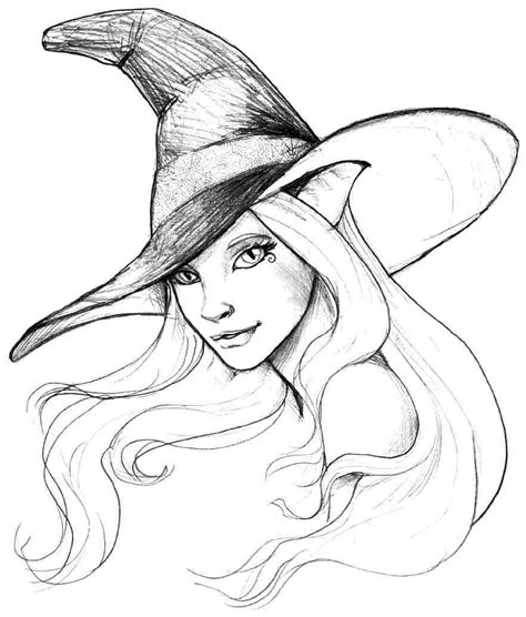 Halloween Fairy Witch Coloring Pages Sketch Coloring Page