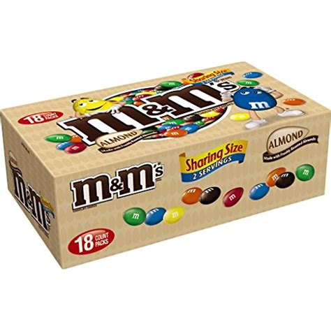 Mandms Almond Chocolate Candy Sharing Size 283 Ounce Pouch 18 Count Box