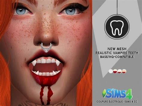 Realistic Vampire Teeth Sims 4 The Sims 4 Skin Sims