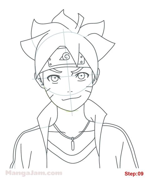 How to Draw Boruto Uzumaki from Naruto step 09 | Desenhos ...