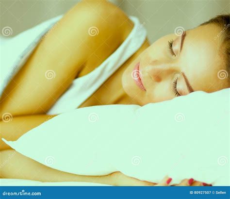 Young Beautiful Woman Lying In Bed Stock Image Image Of Lifestyle Informal 80927507